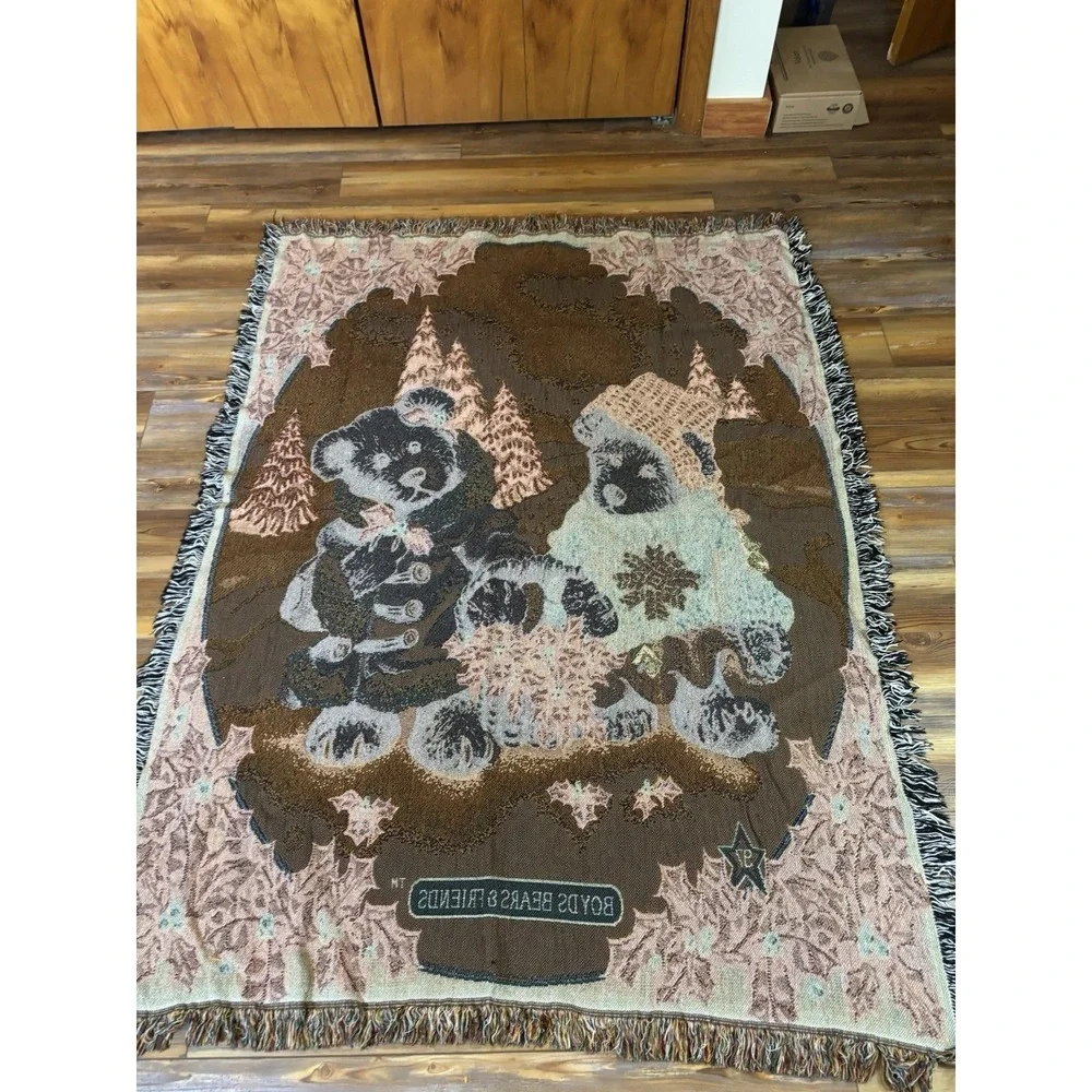 BOYDS BEARS 1997 Christmas Blanket/Throw 48